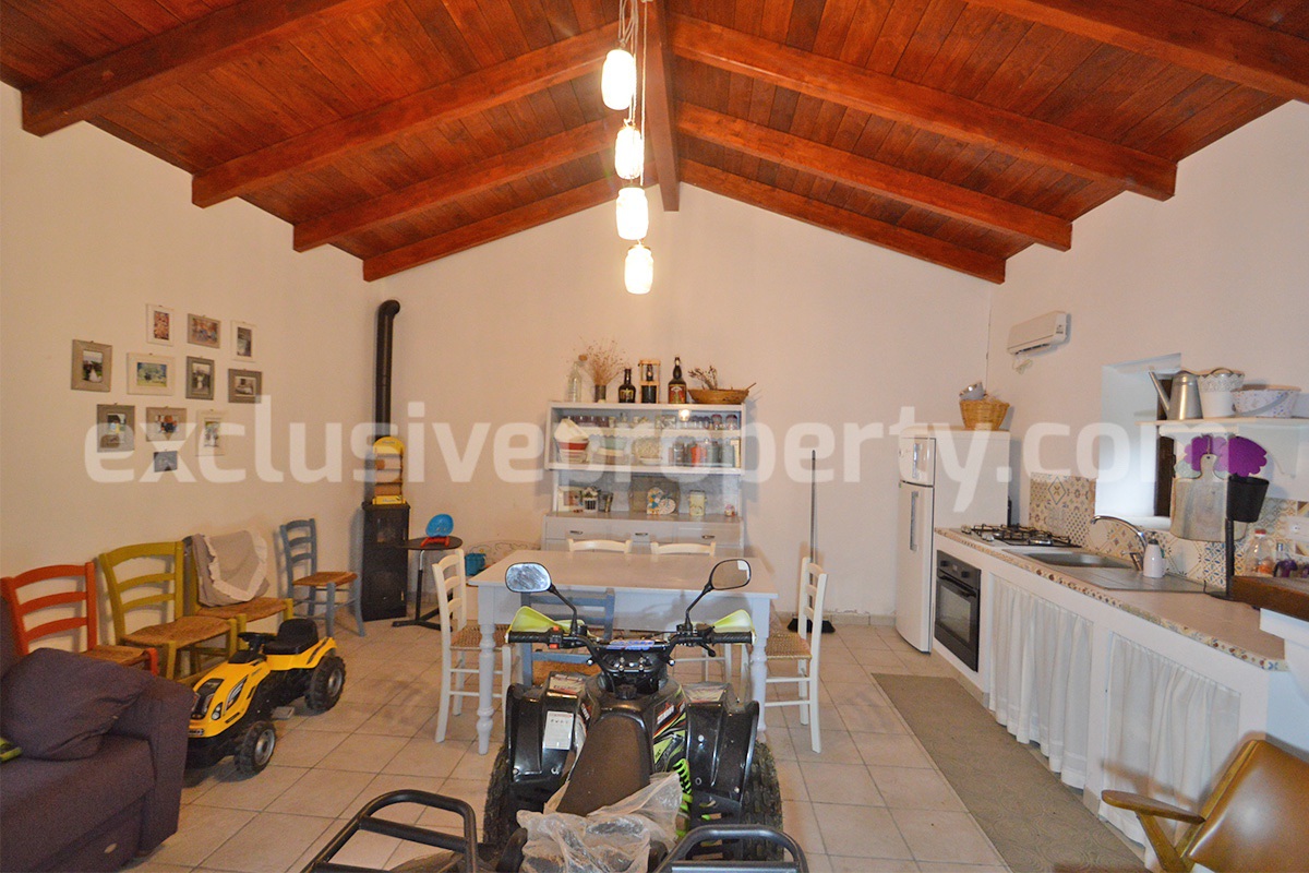 Peaceful Country Oasis for Sale near Mafalda - Molise with Olive Grove - Stone House and Wooden Building