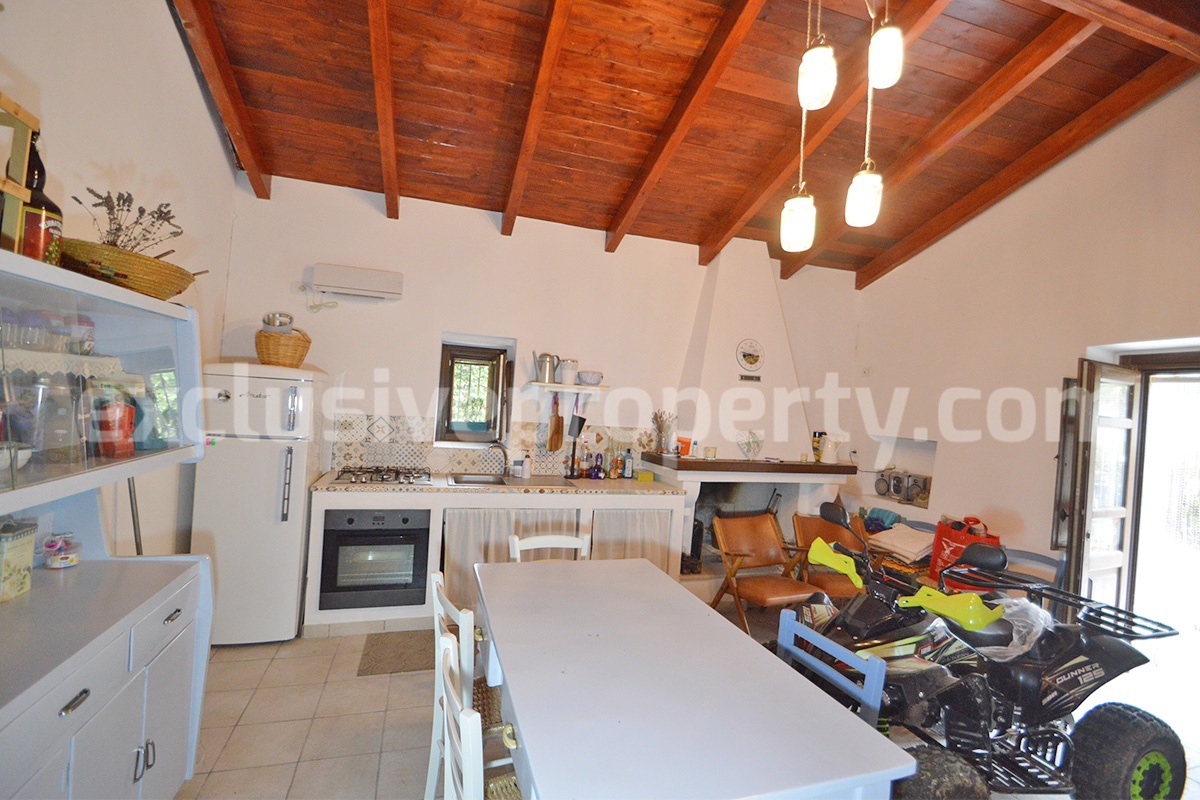Peaceful Country Oasis for Sale near Mafalda - Molise with Olive Grove - Stone House and Wooden Building