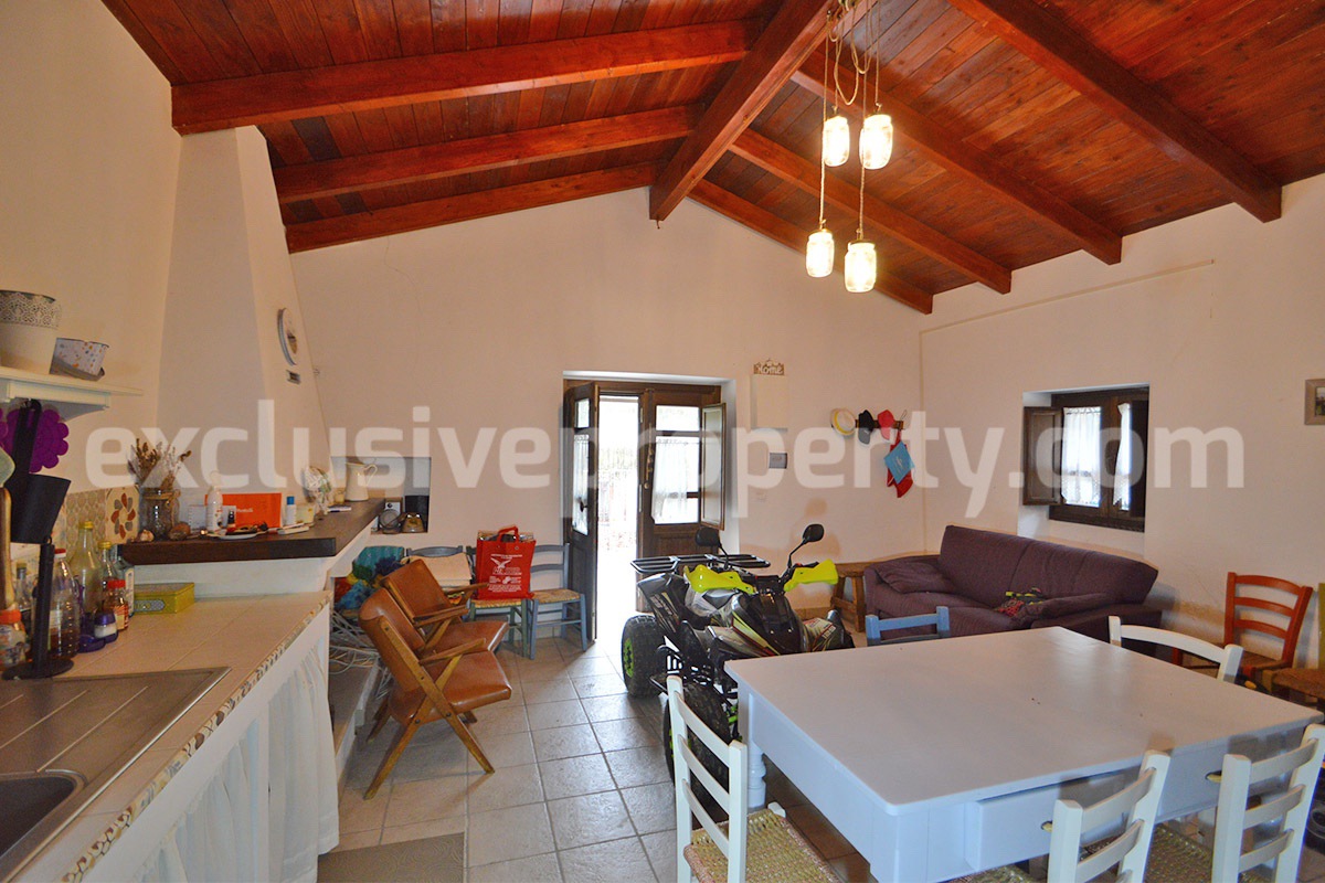 Peaceful Country Oasis for Sale near Mafalda - Molise with Olive Grove - Stone House and Wooden Building