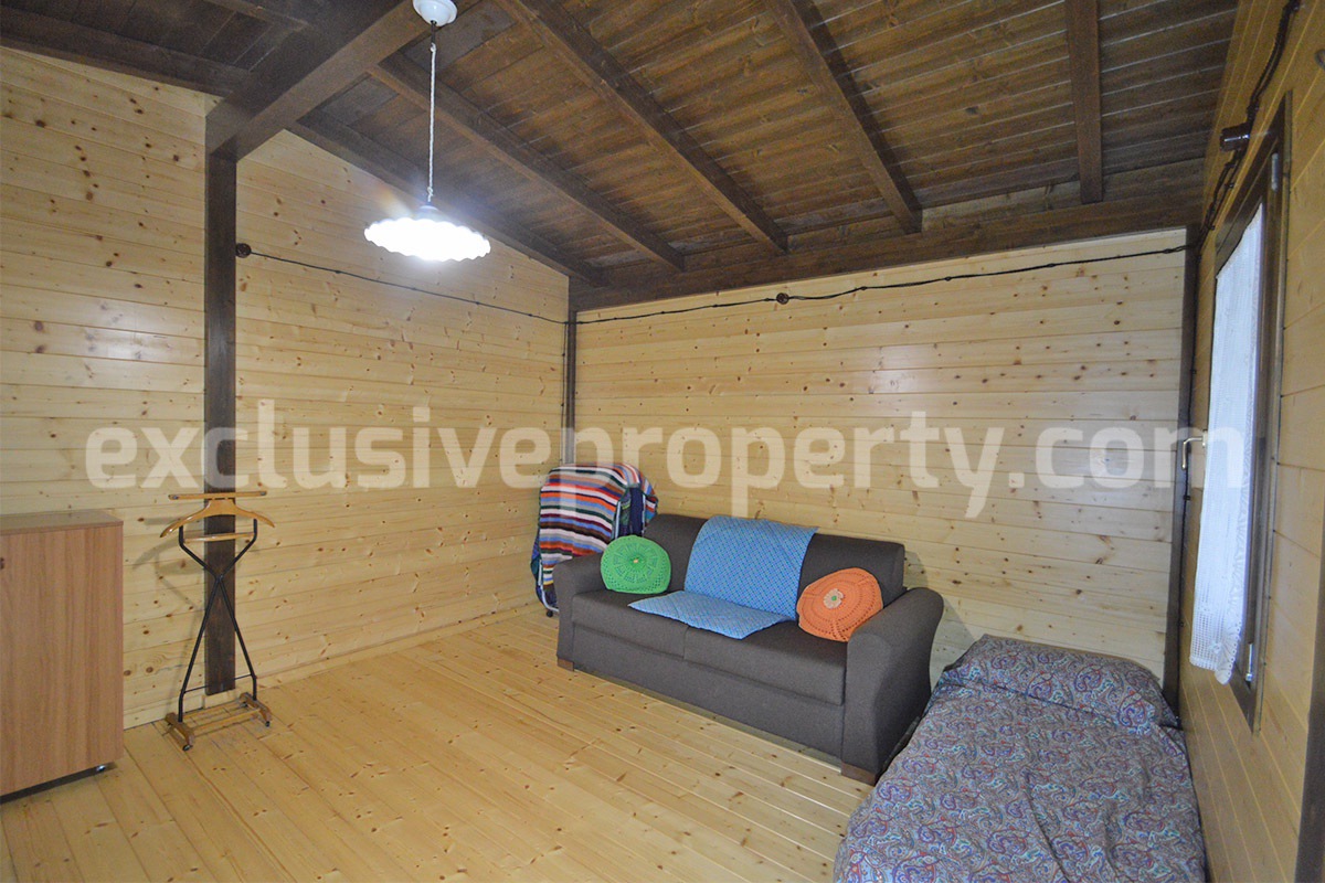 Peaceful Country Oasis for Sale near Mafalda - Molise with Olive Grove - Stone House and Wooden Building