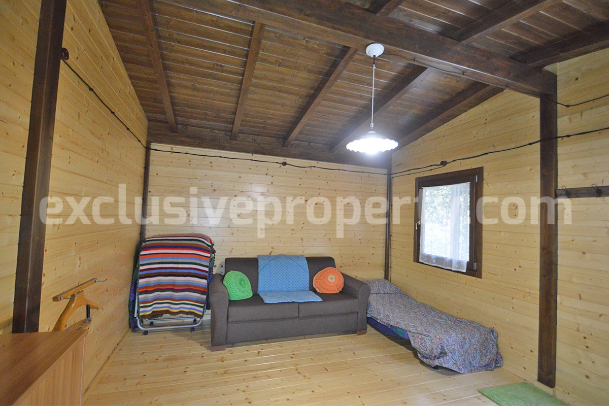 Peaceful Country Oasis for Sale near Mafalda - Molise with Olive Grove - Stone House and Wooden Building