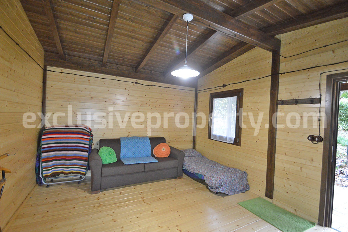 Peaceful Country Oasis for Sale near Mafalda - Molise with Olive Grove - Stone House and Wooden Building