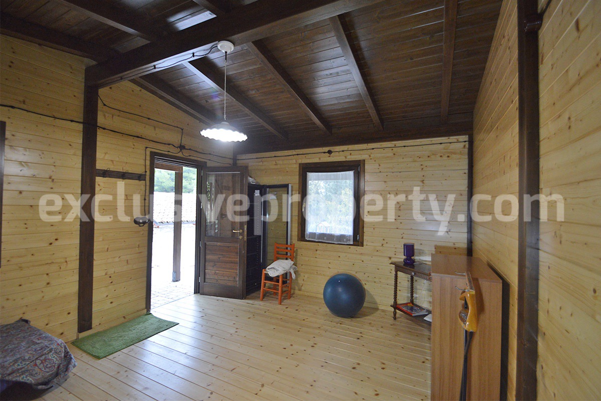 Peaceful Country Oasis for Sale near Mafalda - Molise with Olive Grove - Stone House and Wooden Building