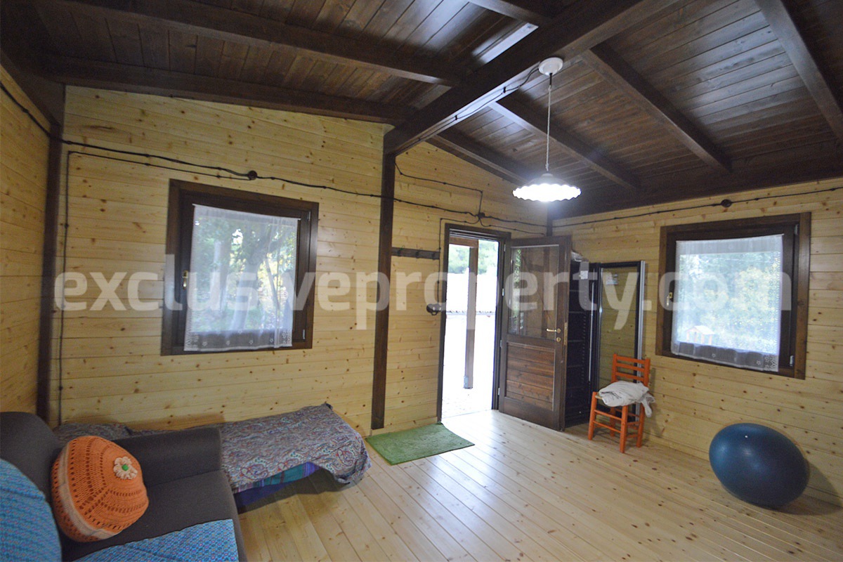 Peaceful Country Oasis for Sale near Mafalda - Molise with Olive Grove - Stone House and Wooden Building