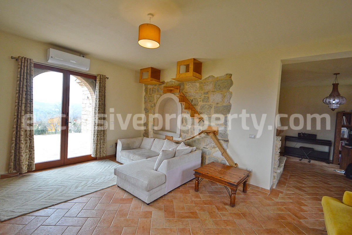 Stone Country House for Sale in Busso - Molise - Italy - Renovated Property with Guesthouse - Land and Terrace