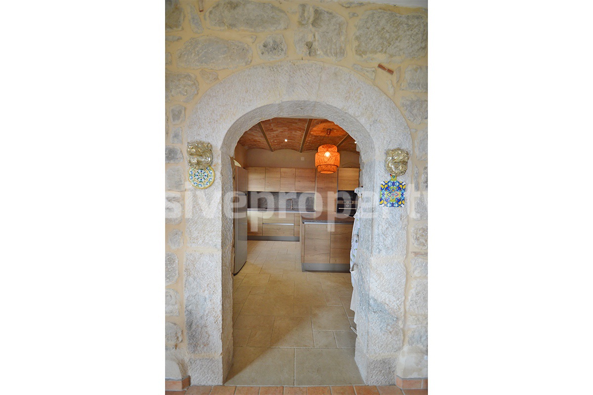 Stone Country House for Sale in Busso - Molise - Italy - Renovated Property with Guesthouse - Land and Terrace