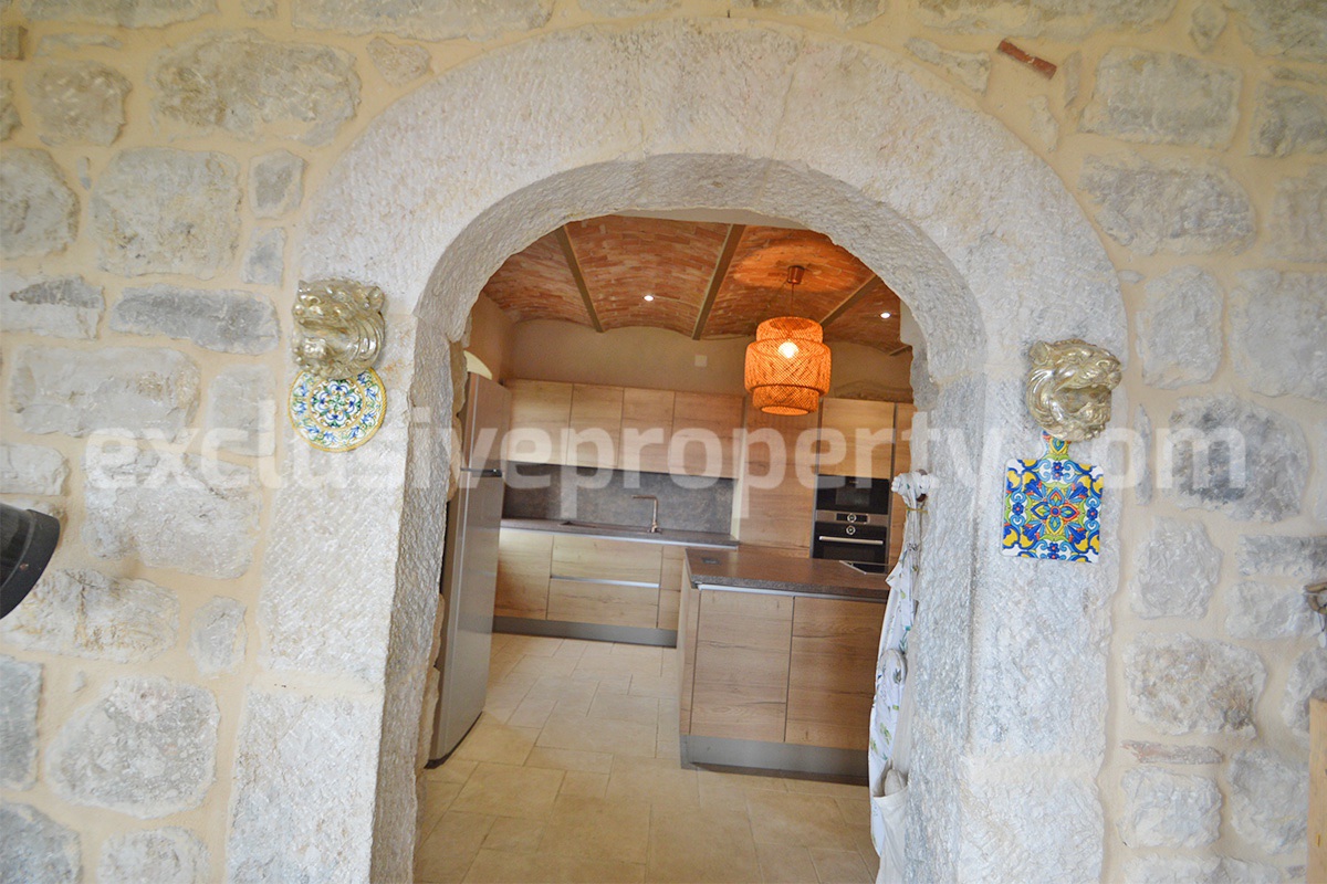 Stone Country House for Sale in Busso - Molise - Italy - Renovated Property with Guesthouse - Land and Terrace