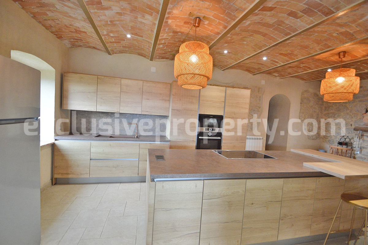 Stone Country House for Sale in Busso - Molise - Italy - Renovated Property with Guesthouse - Land and Terrace