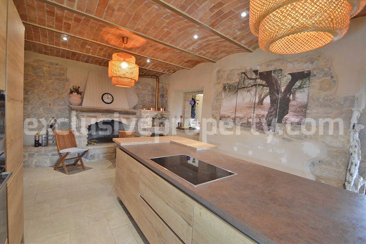 Stone Country House for Sale in Busso - Molise - Italy - Renovated Property with Guesthouse - Land and Terrace