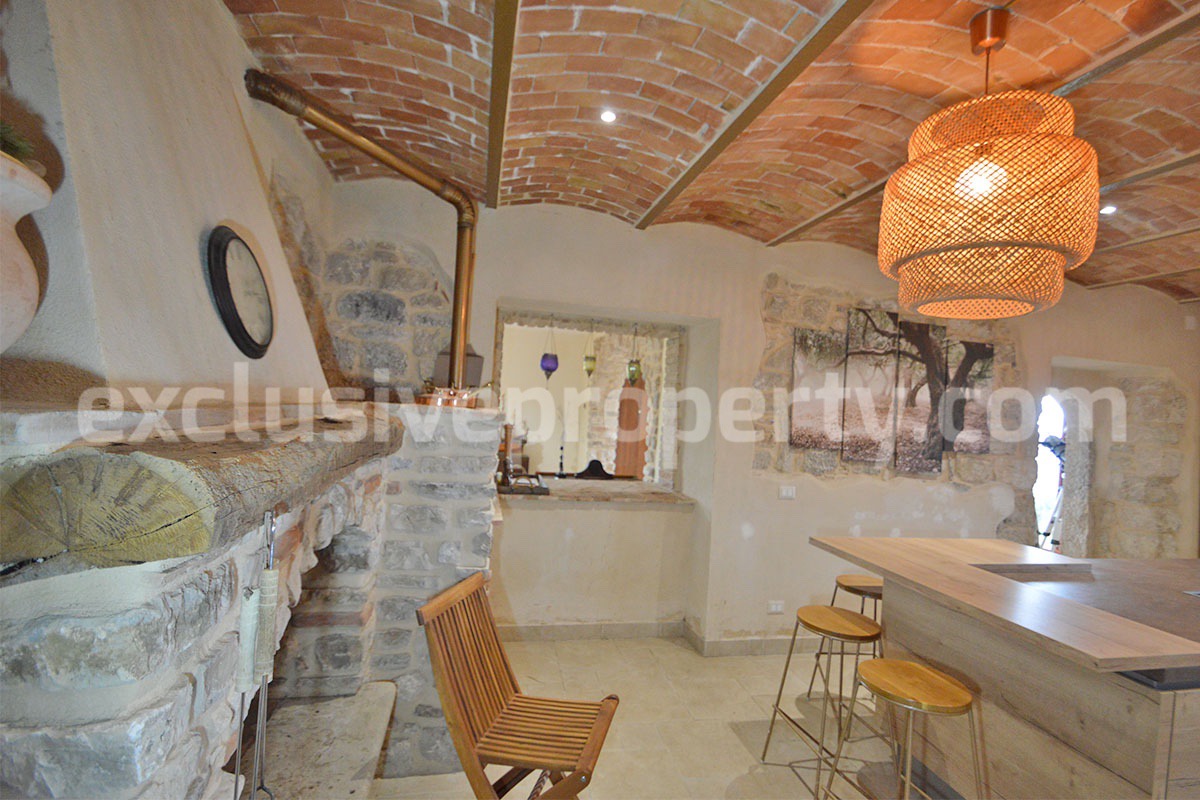 Stone Country House for Sale in Busso - Molise - Italy - Renovated Property with Guesthouse - Land and Terrace