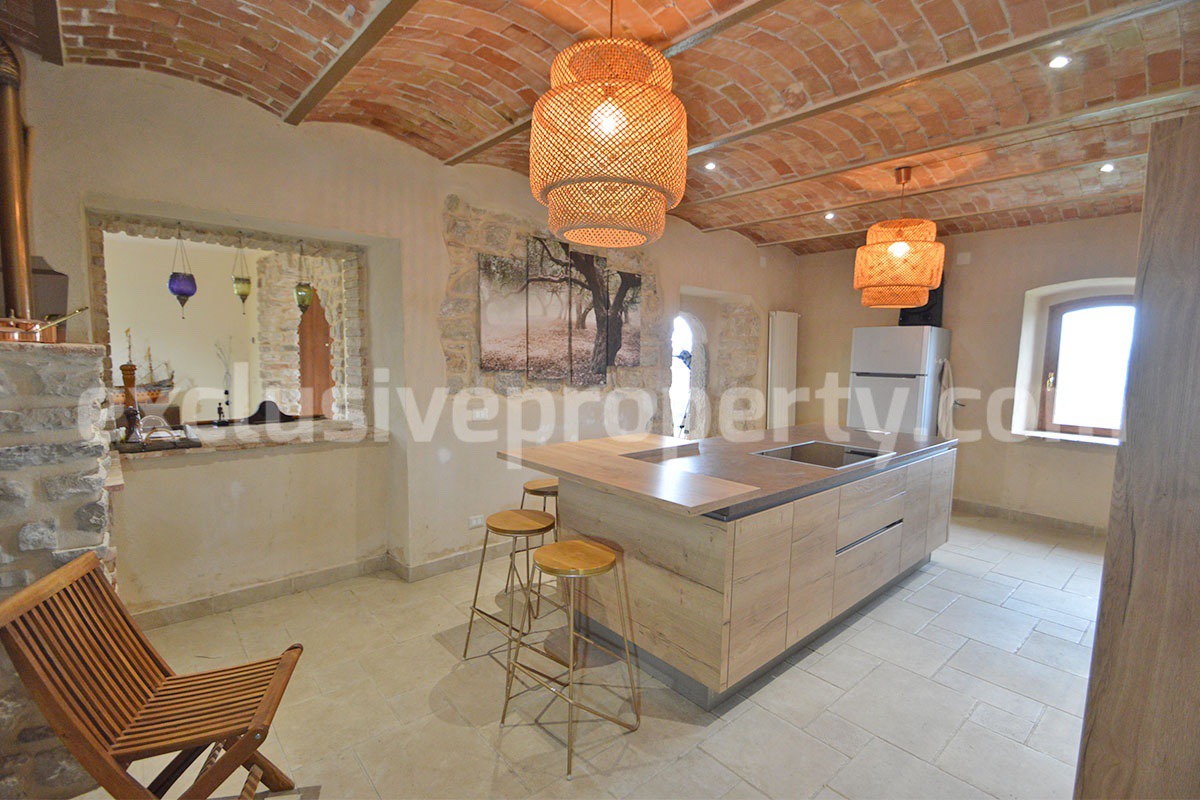 Stone Country House for Sale in Busso - Molise - Italy - Renovated Property with Guesthouse - Land and Terrace