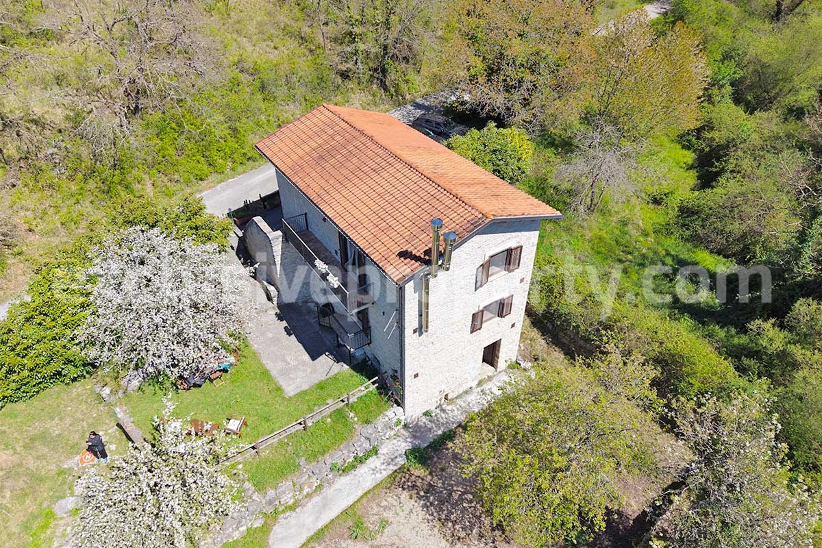 Restored Stone Property for Sale in Molise Italy with 2 Independent Apartments - 5 Hectares of Land and Pool