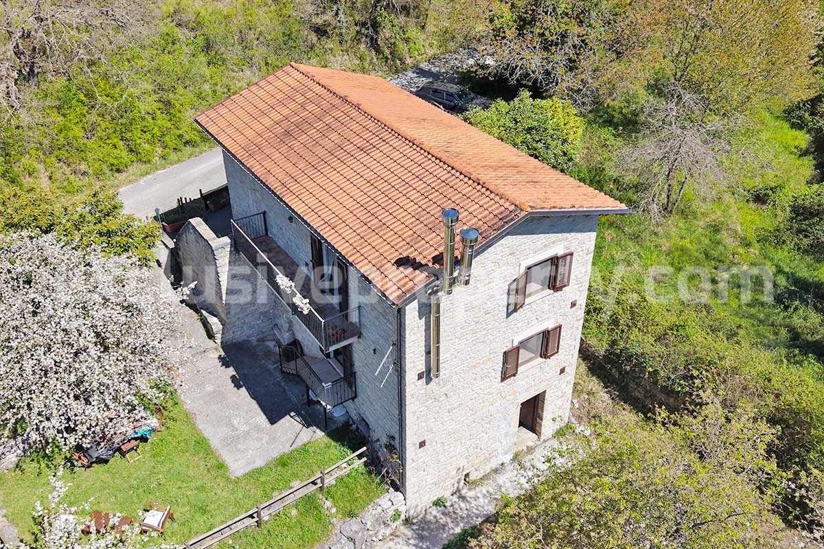 Restored Stone Property for Sale in Molise Italy with 2 Independent Apartments - 5 Hectares of Land and Pool