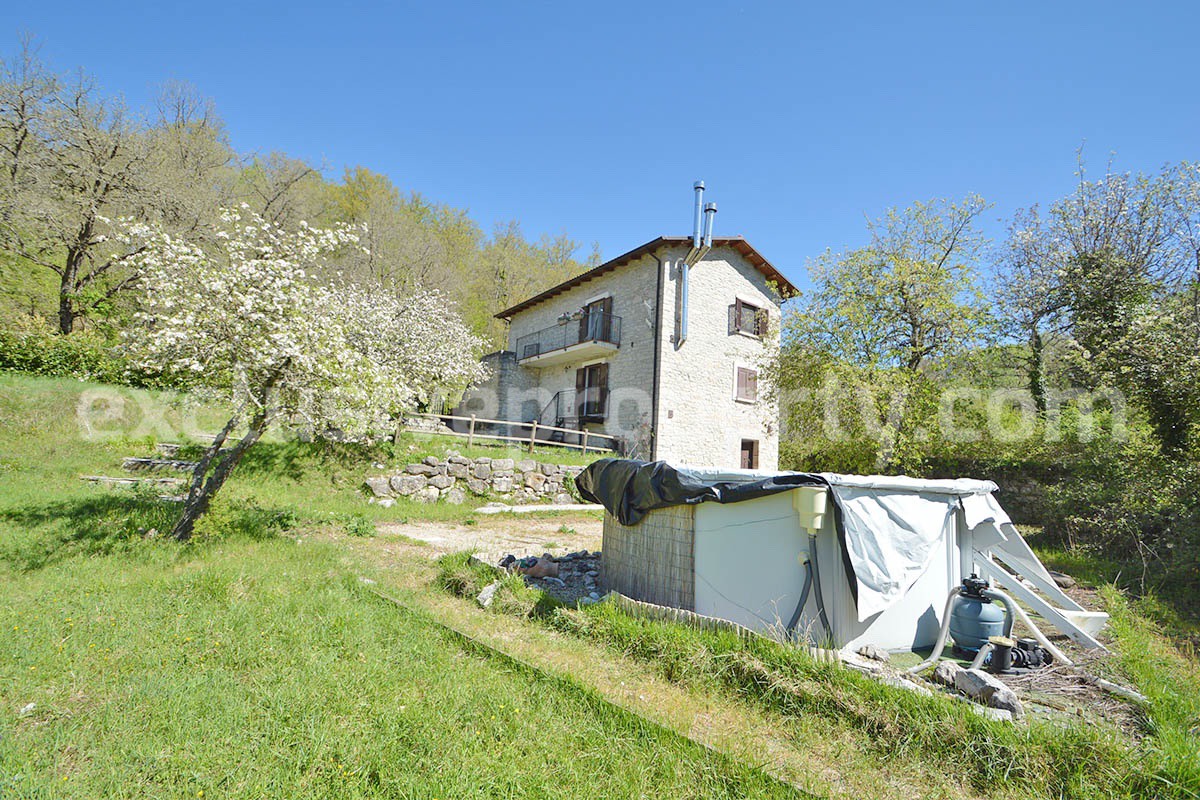 Restored Stone Property for Sale in Molise Italy with 2 Independent Apartments - 5 Hectares of Land and Pool