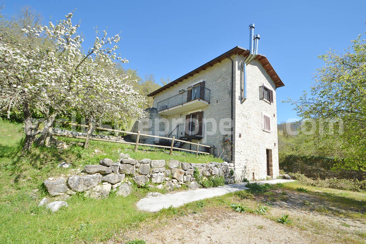 Restored Stone Property for Sale in Molise Italy with 2 Independent Apartments - 5 Hectares of Land and Pool
