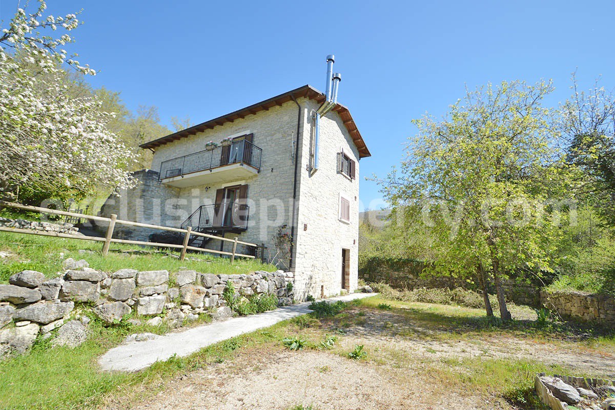 Restored Stone Property for Sale in Molise Italy with 2 Independent Apartments - 5 Hectares of Land and Pool