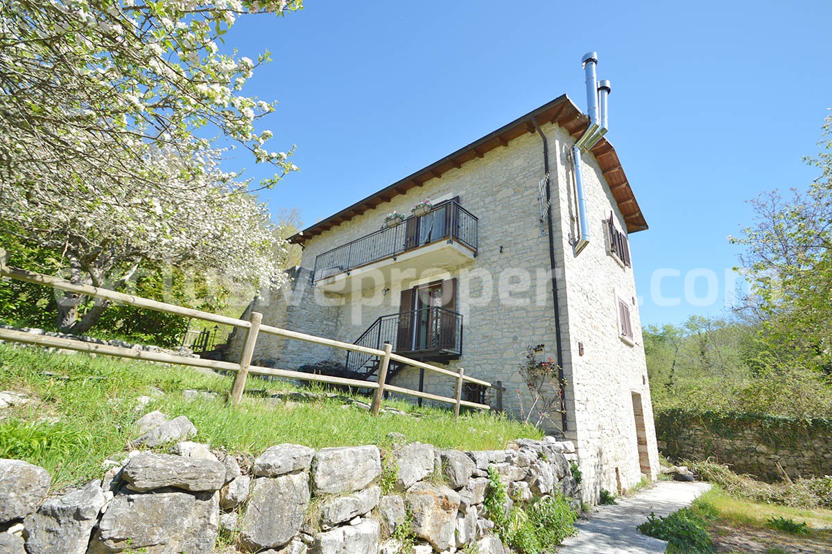 Restored Stone Property for Sale in Molise Italy with 2 Independent Apartments - 5 Hectares of Land and Pool
