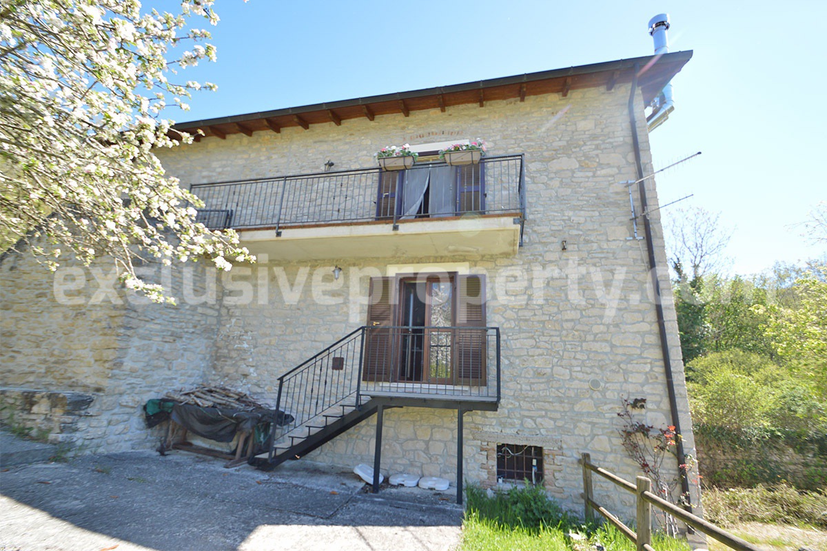 Restored Stone Property for Sale in Molise Italy with 2 Independent Apartments - 5 Hectares of Land and Pool