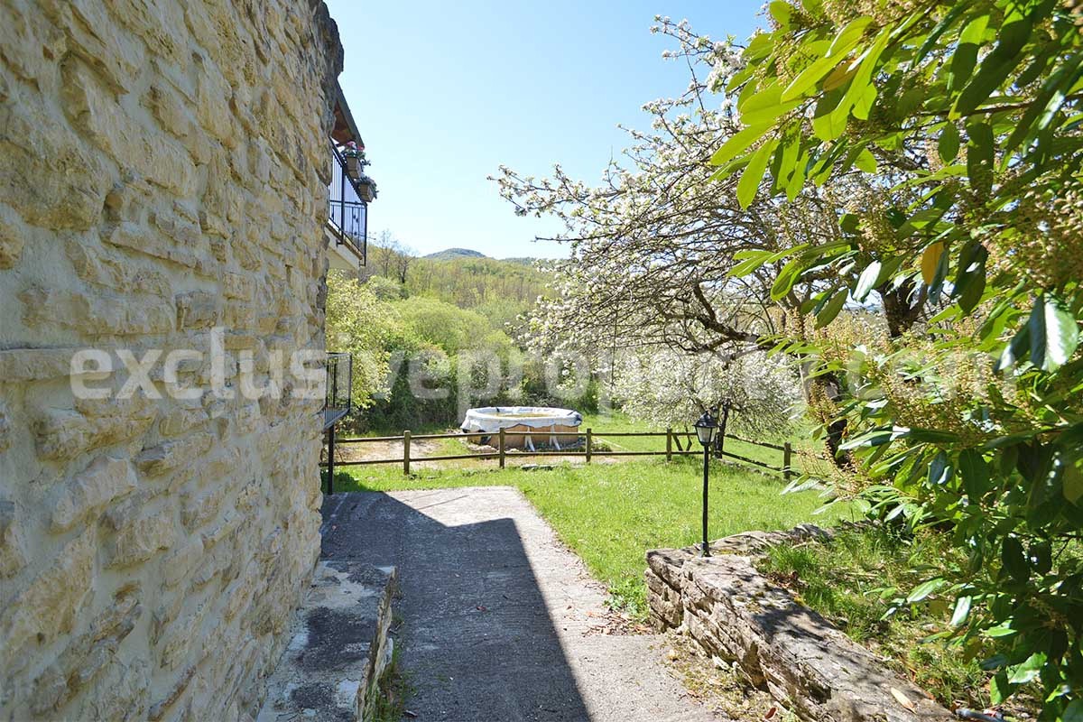 Restored Stone Property for Sale in Molise Italy with 2 Independent Apartments - 5 Hectares of Land and Pool