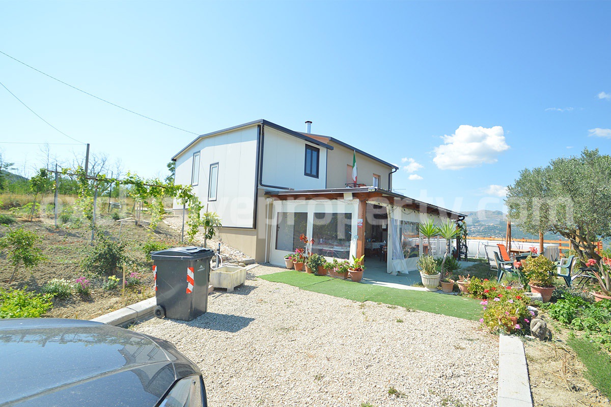 Stone Country Villa with Pool Fenced - Land and Majella Mountain Views for Sale in Abruzzo - Italy