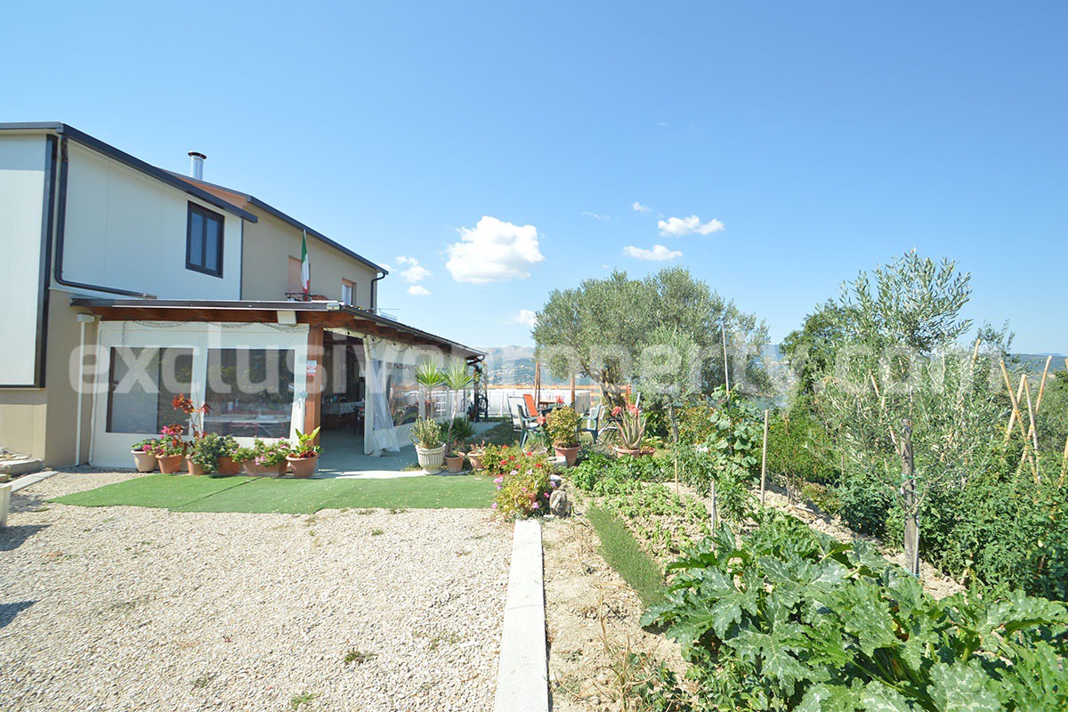 Stone Country Villa with Pool Fenced - Land and Majella Mountain Views for Sale in Abruzzo - Italy