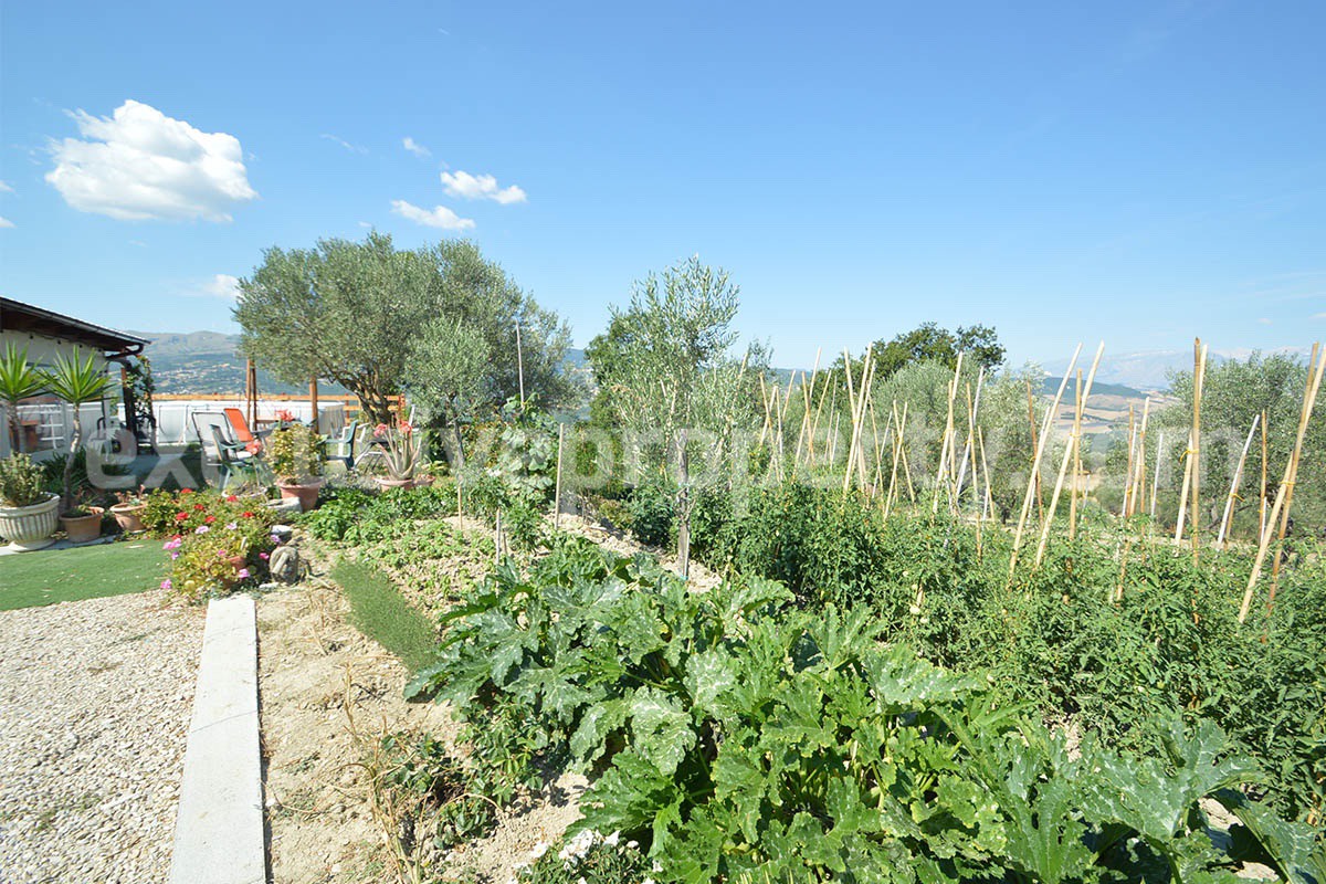 Stone Country Villa with Pool Fenced - Land and Majella Mountain Views for Sale in Abruzzo - Italy