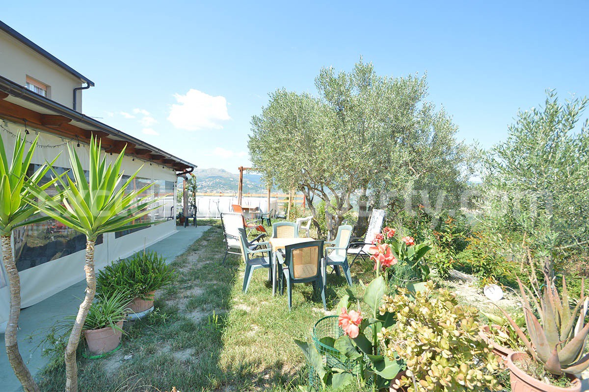 Stone Country Villa with Pool Fenced - Land and Majella Mountain Views for Sale in Abruzzo - Italy