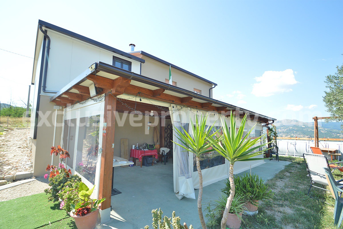 Stone Country Villa with Pool Fenced - Land and Majella Mountain Views for Sale in Abruzzo - Italy