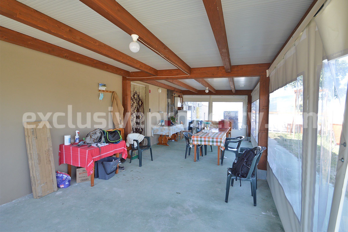 Stone Country Villa with Pool Fenced - Land and Majella Mountain Views for Sale in Abruzzo - Italy