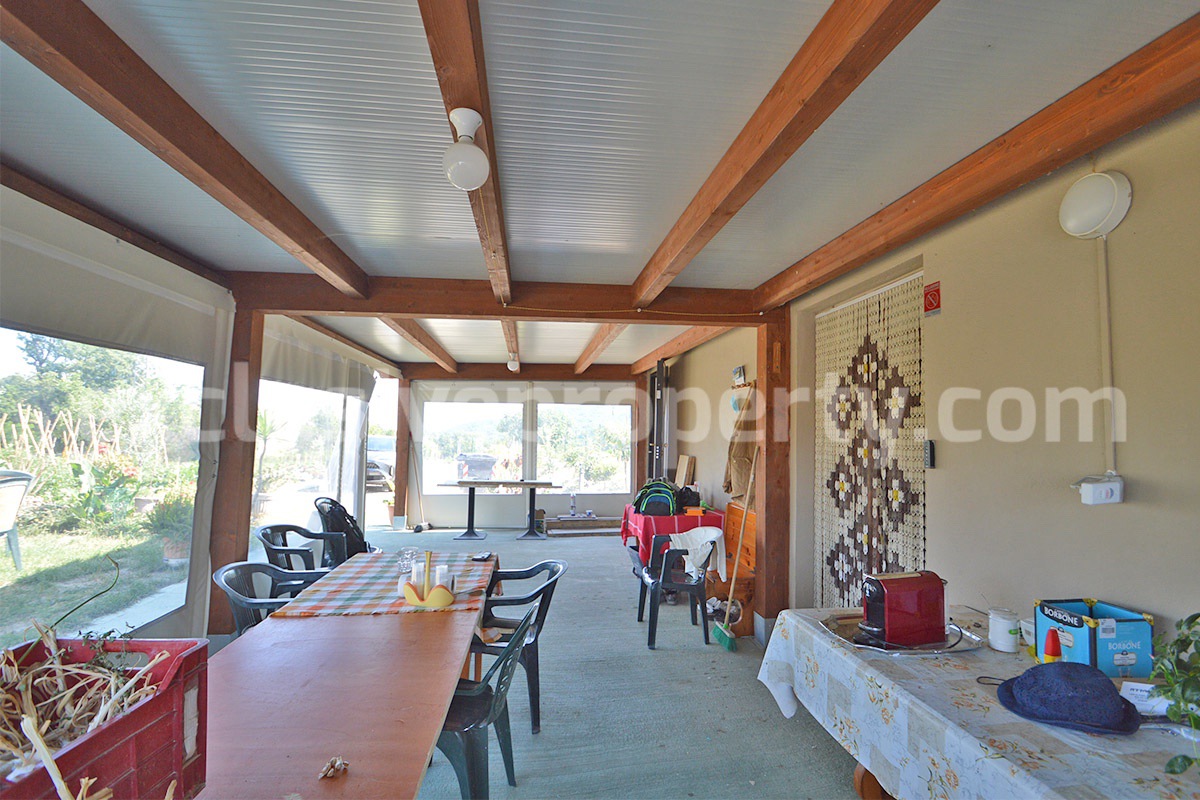 Stone Country Villa with Pool Fenced - Land and Majella Mountain Views for Sale in Abruzzo - Italy