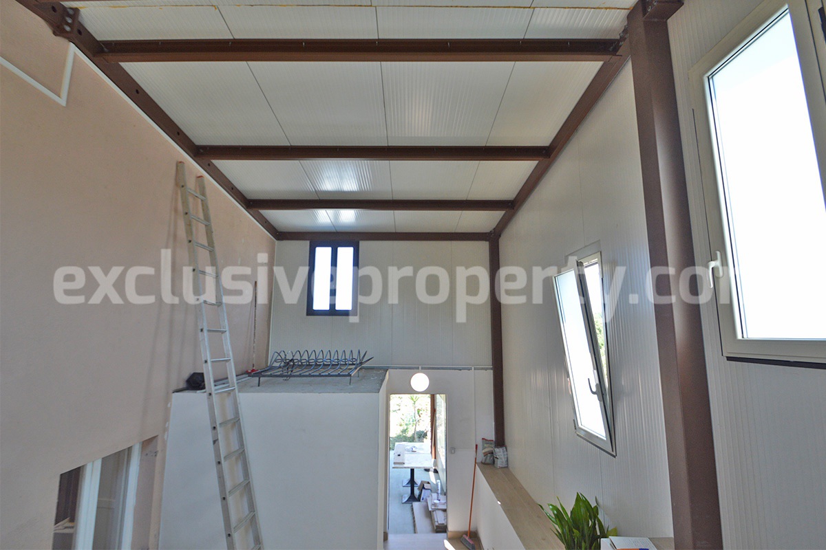 Stone Country Villa with Pool Fenced - Land and Majella Mountain Views for Sale in Abruzzo - Italy