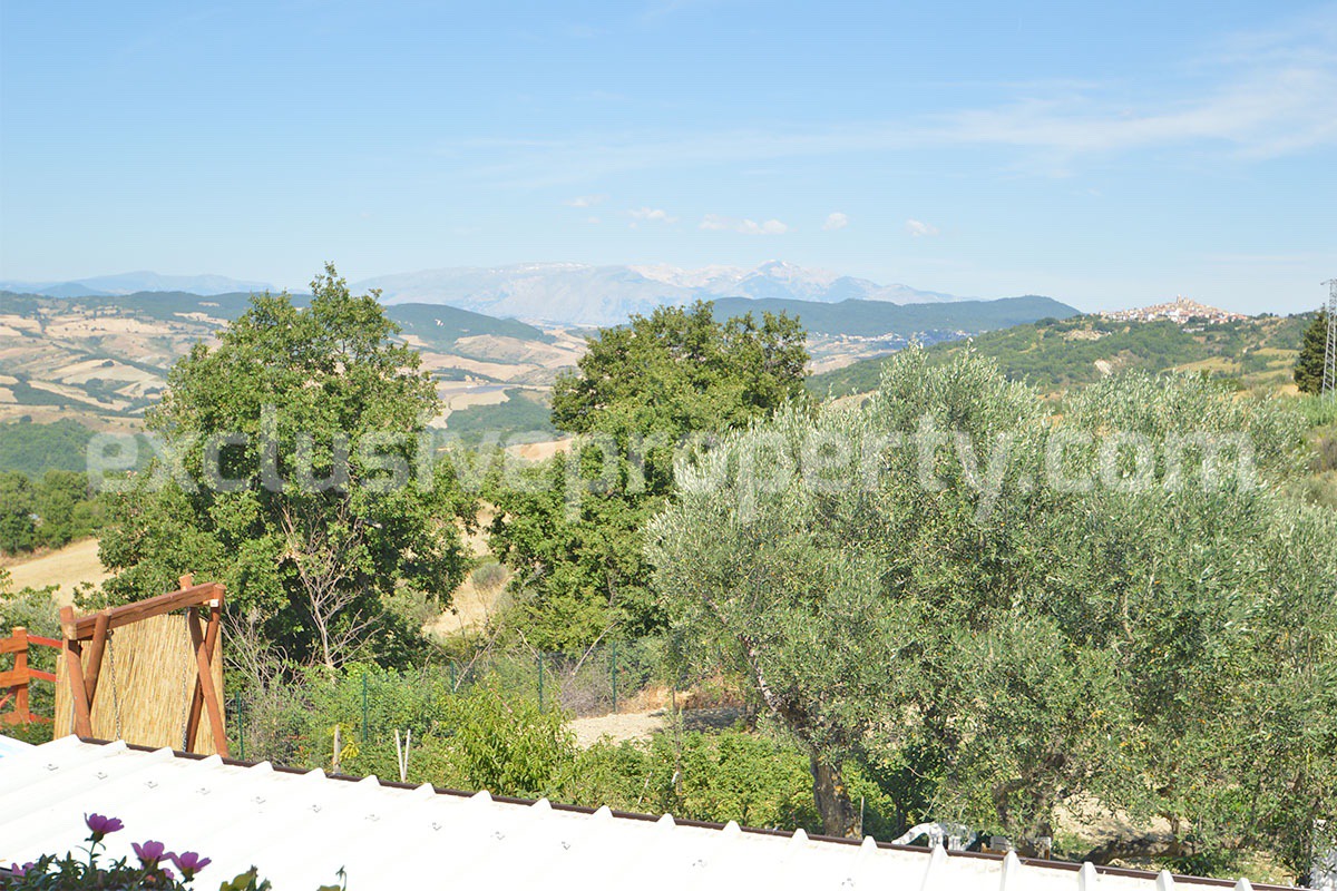 Stone Country Villa with Pool Fenced - Land and Majella Mountain Views for Sale in Abruzzo - Italy