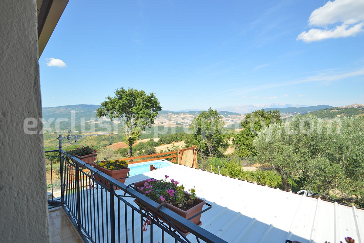 Stone Country Villa with Pool Fenced - Land and Majella Mountain Views for Sale in Abruzzo - Italy