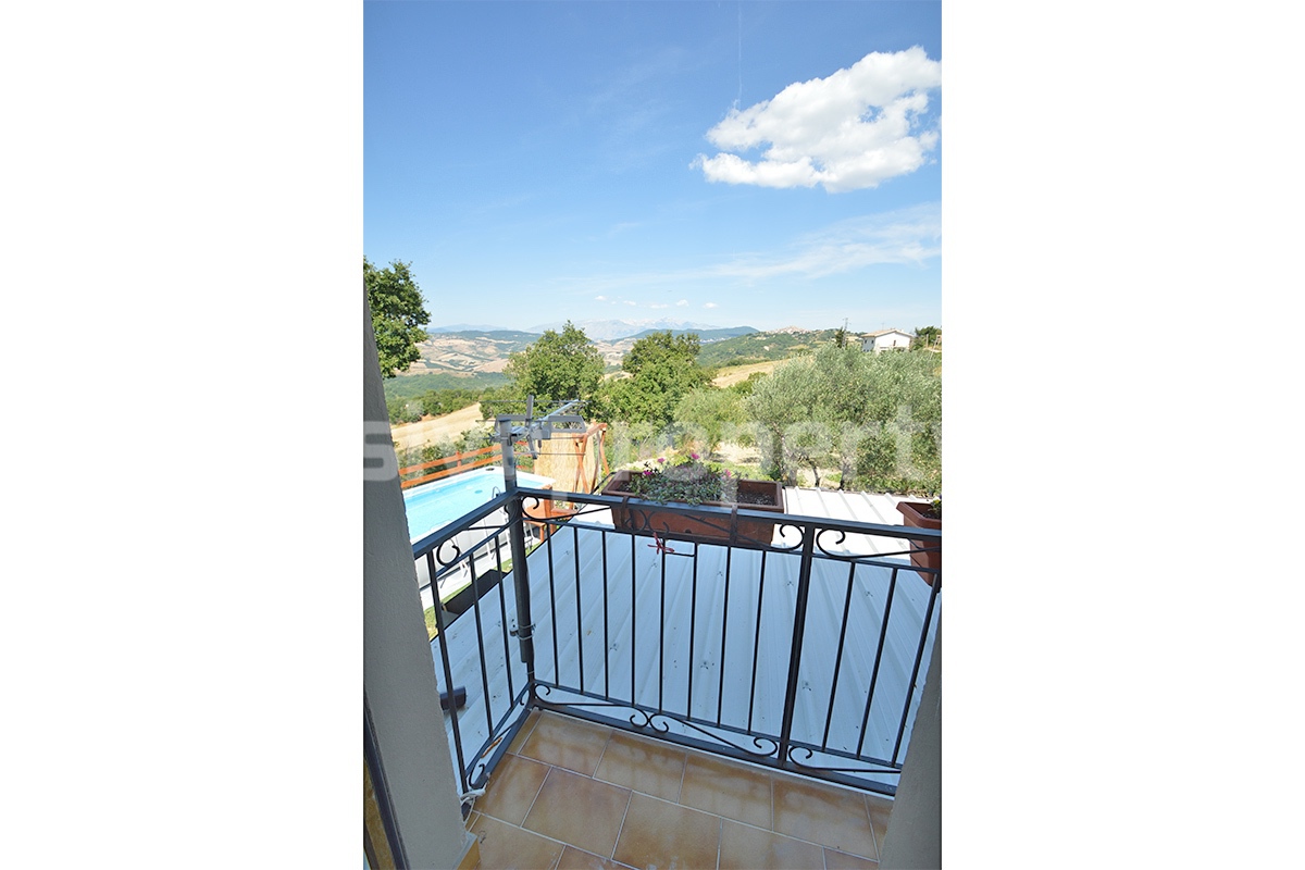 Stone Country Villa with Pool Fenced - Land and Majella Mountain Views for Sale in Abruzzo - Italy