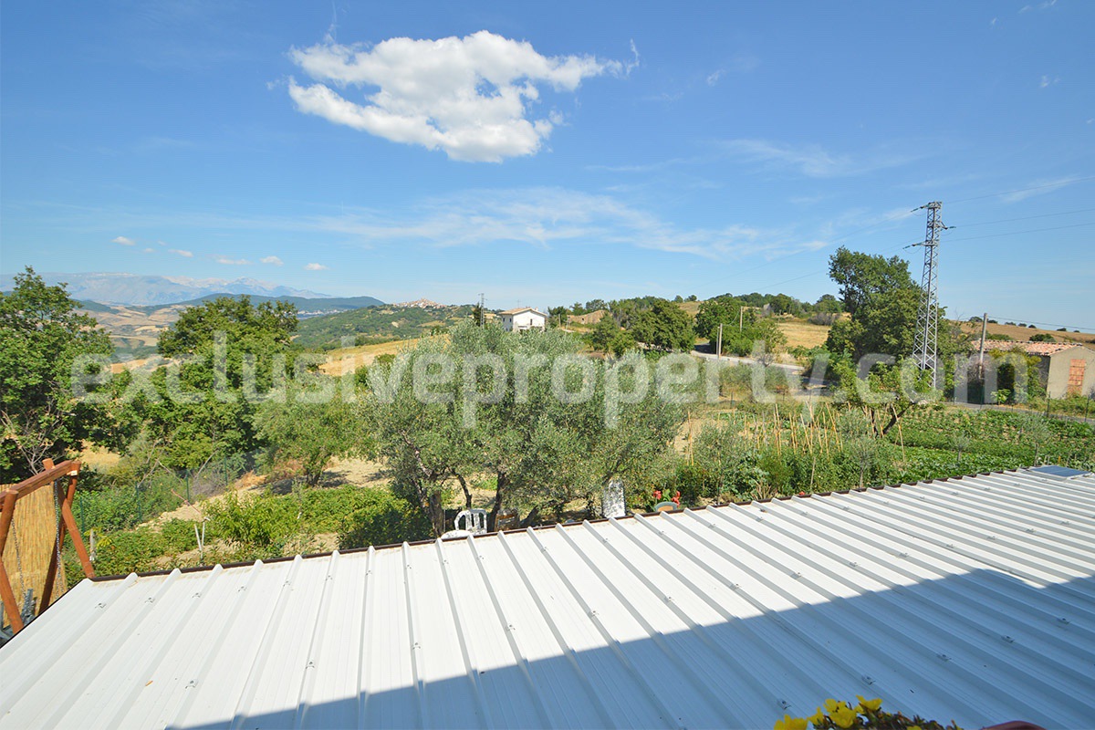Stone Country Villa with Pool Fenced - Land and Majella Mountain Views for Sale in Abruzzo - Italy