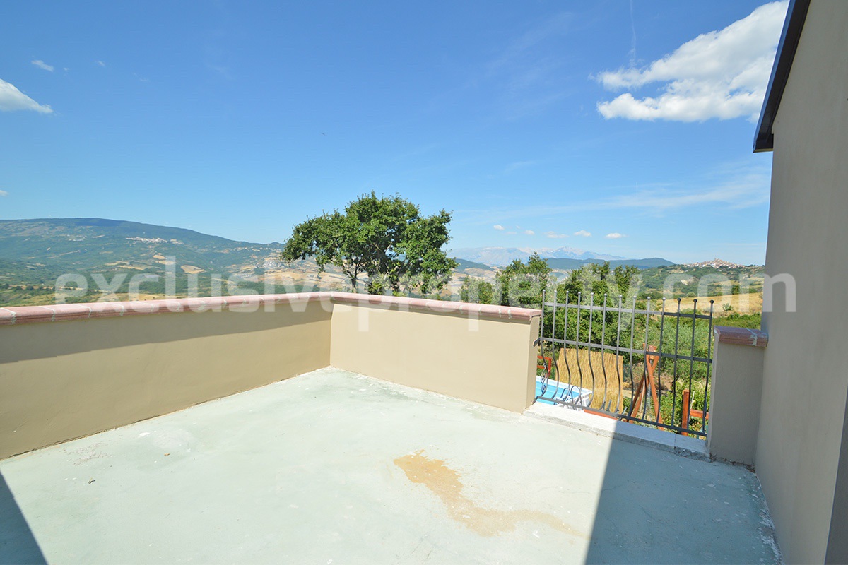 Stone Country Villa with Pool Fenced - Land and Majella Mountain Views for Sale in Abruzzo - Italy