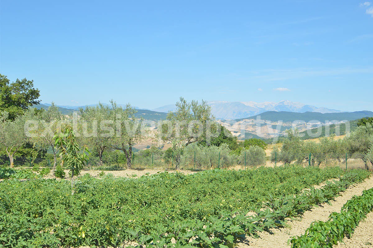 Stone Country Villa with Pool Fenced - Land and Majella Mountain Views for Sale in Abruzzo - Italy