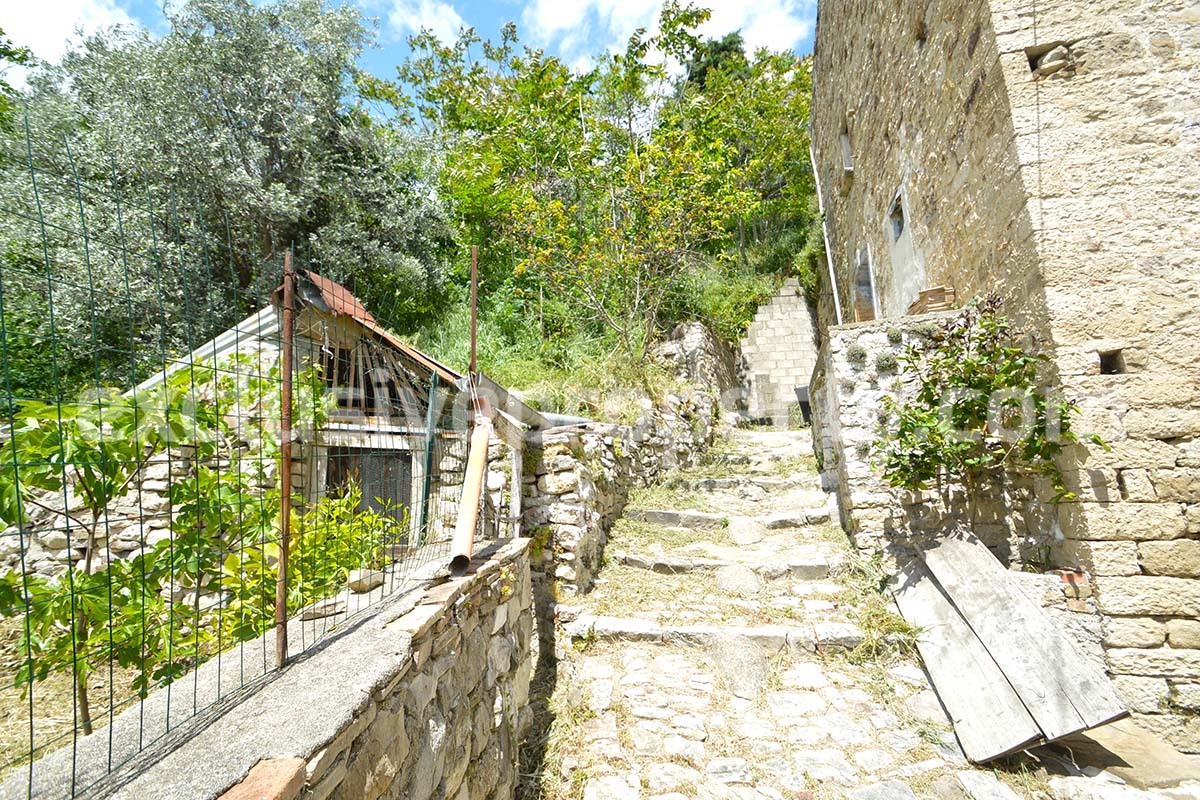 Ancient stone house with garden and olive trees for sale in Molise
