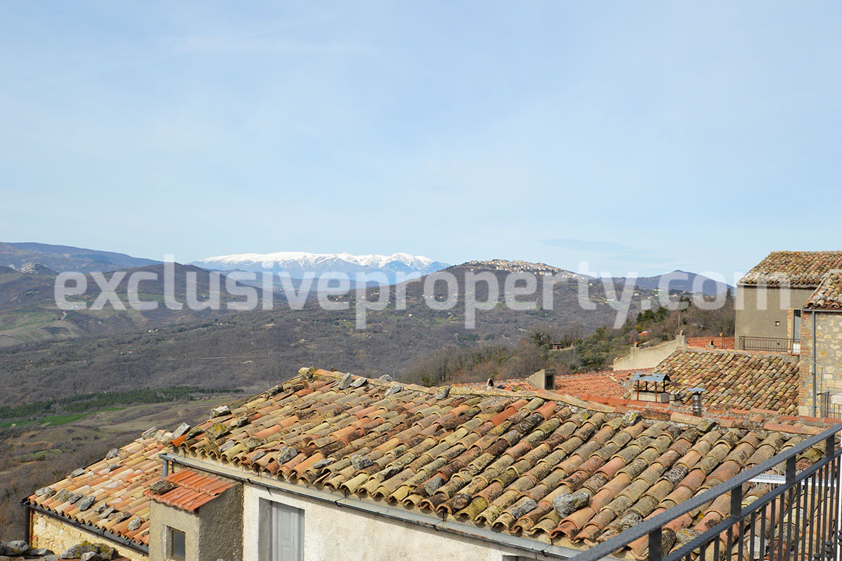 Charming renovated townhouse with panoramic view terrace for sale in Abruzzo