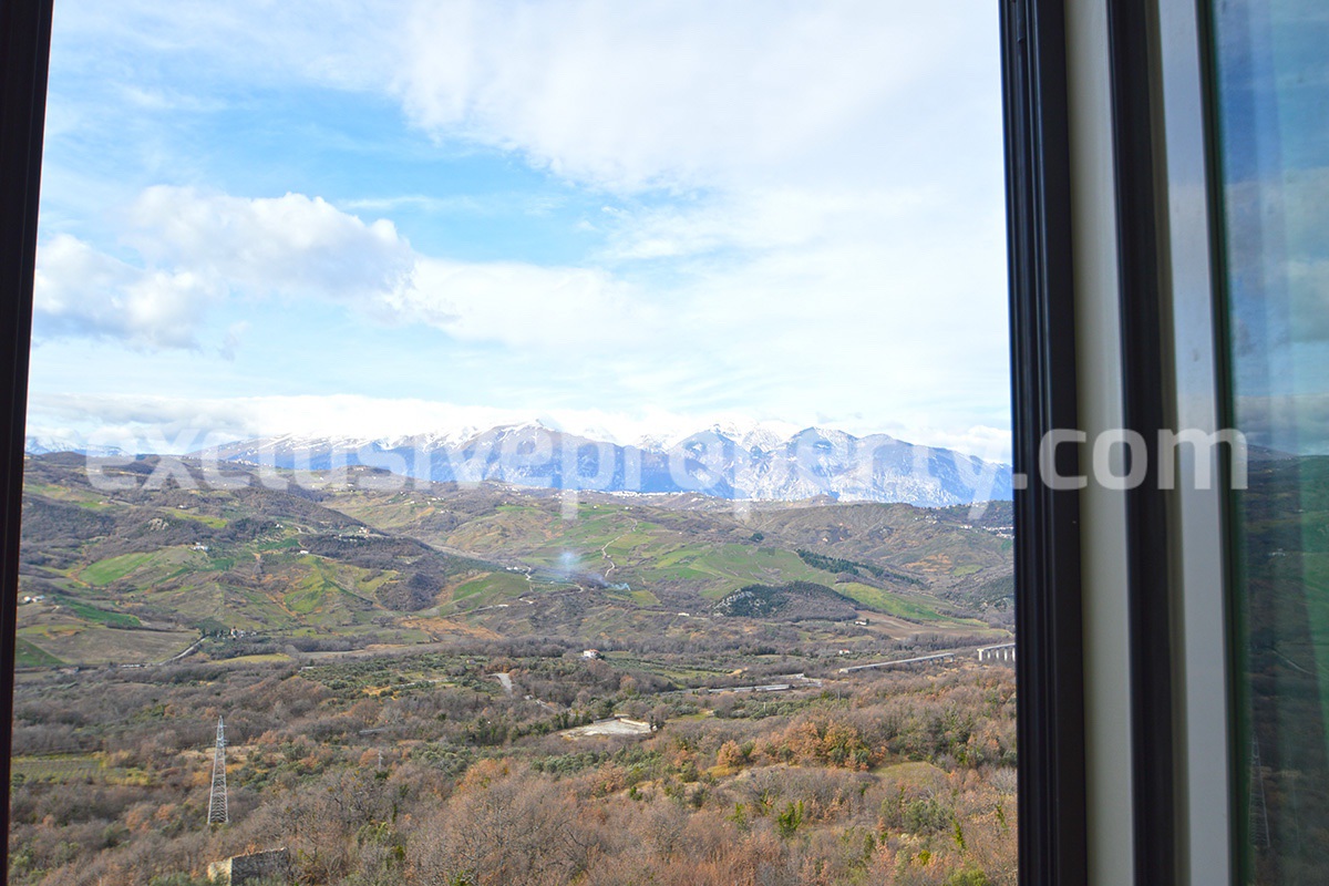 House with garden and balconies panoramic view for sale in Abruzzo