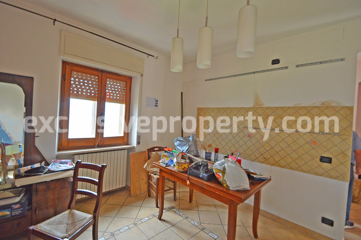 Spacious village house with garage and views of the Abruzzo mountains for sale 8
