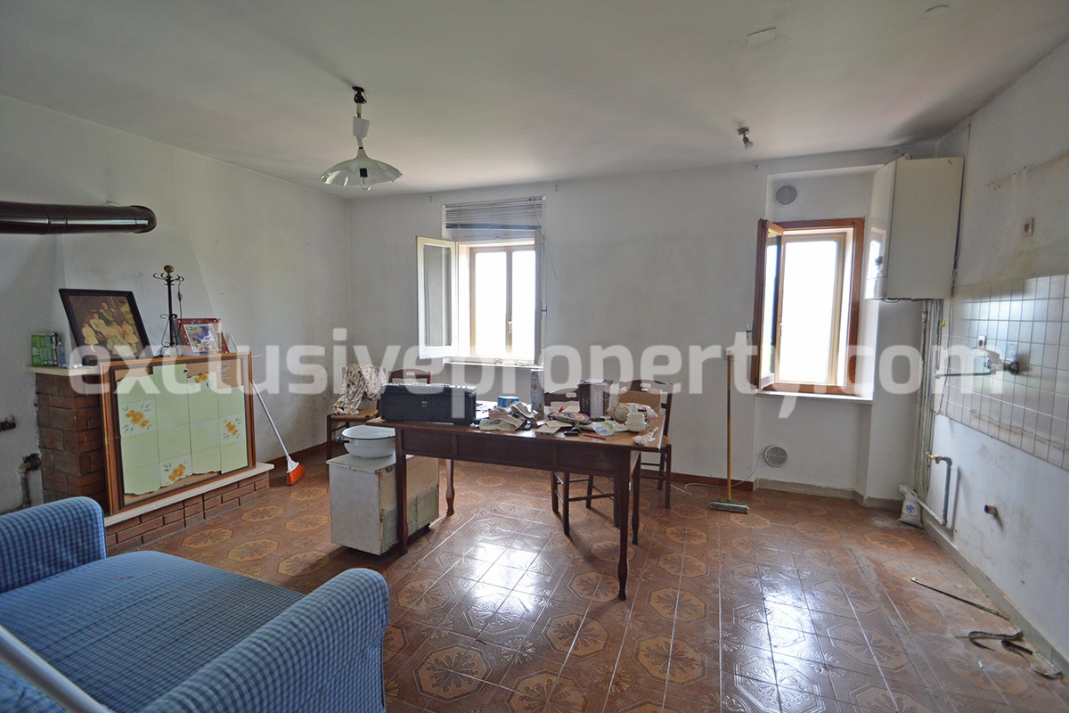 Spacious village house with garage and views of the Abruzzo mountains for sale 16